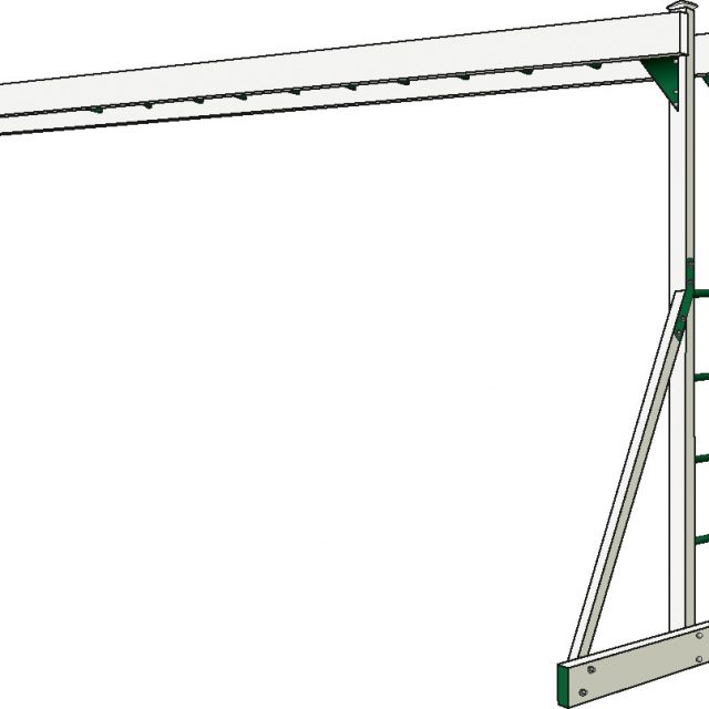 A Monkey Bar Overhead climber set of accessory arms for wooden and vinyl playsets, towers, play houses houses and swing sets.