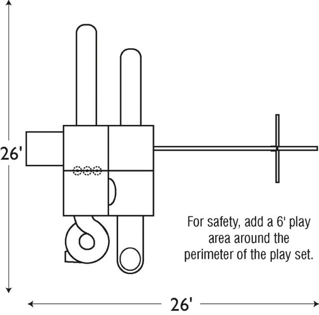 Diagram of Jolly Jamboree swing set from Adventure World Play Sets